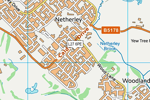 L27 6PE map - OS VectorMap District (Ordnance Survey)