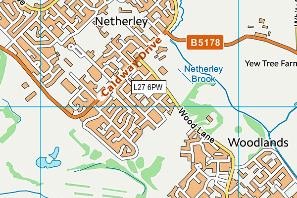 L27 6PW map - OS VectorMap District (Ordnance Survey)