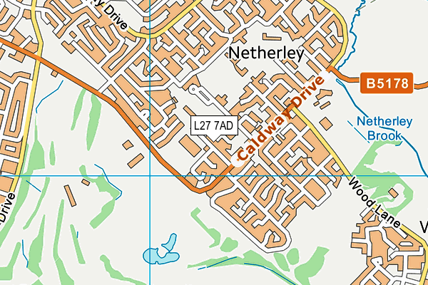 L27 7AD map - OS VectorMap District (Ordnance Survey)