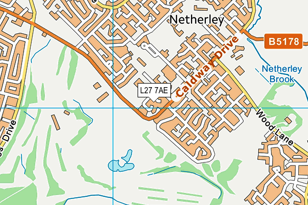 L27 7AE map - OS VectorMap District (Ordnance Survey)