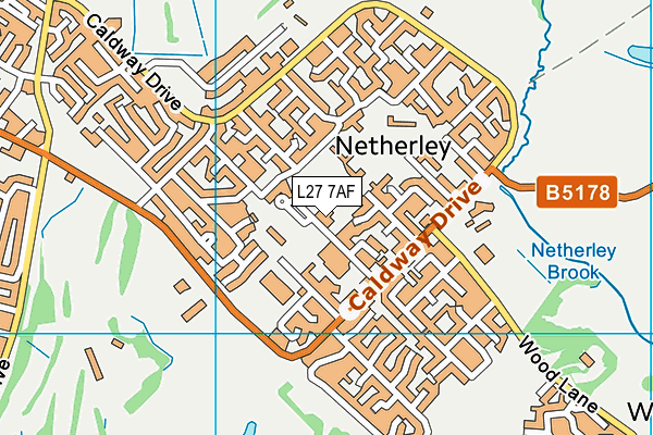 L27 7AF map - OS VectorMap District (Ordnance Survey)