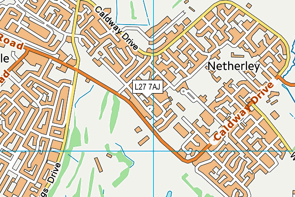 L27 7AJ map - OS VectorMap District (Ordnance Survey)