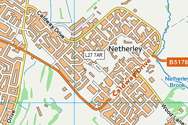 L27 7AR map - OS VectorMap District (Ordnance Survey)