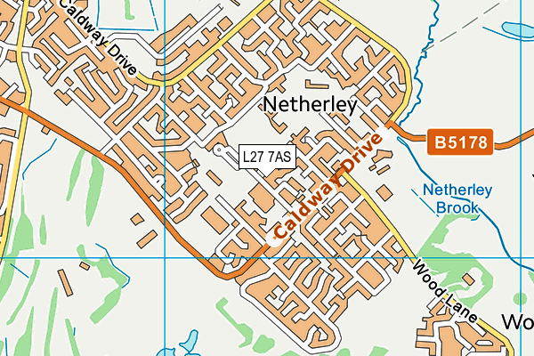 L27 7AS map - OS VectorMap District (Ordnance Survey)
