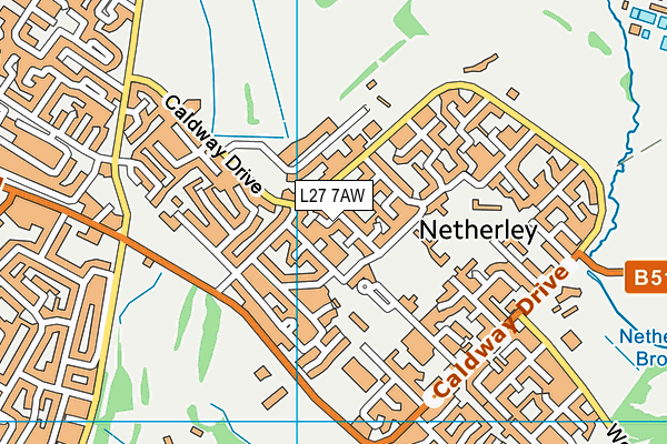 L27 7AW map - OS VectorMap District (Ordnance Survey)