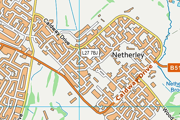 L27 7BJ map - OS VectorMap District (Ordnance Survey)