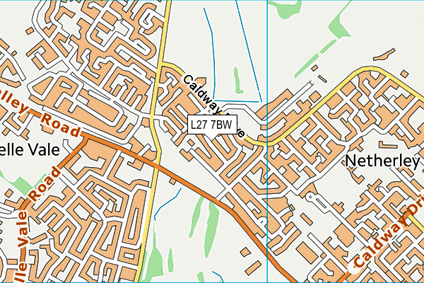 L27 7BW map - OS VectorMap District (Ordnance Survey)