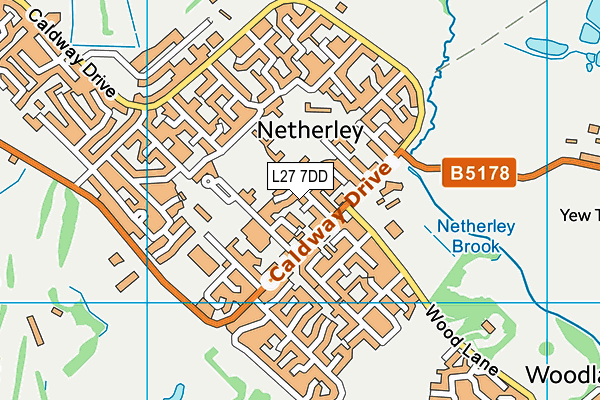 L27 7DD map - OS VectorMap District (Ordnance Survey)