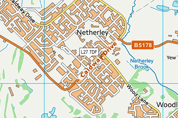 L27 7DF map - OS VectorMap District (Ordnance Survey)