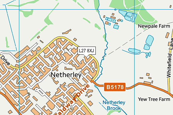 L27 8XJ map - OS VectorMap District (Ordnance Survey)