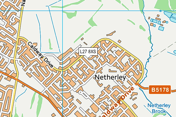 L27 8XS map - OS VectorMap District (Ordnance Survey)