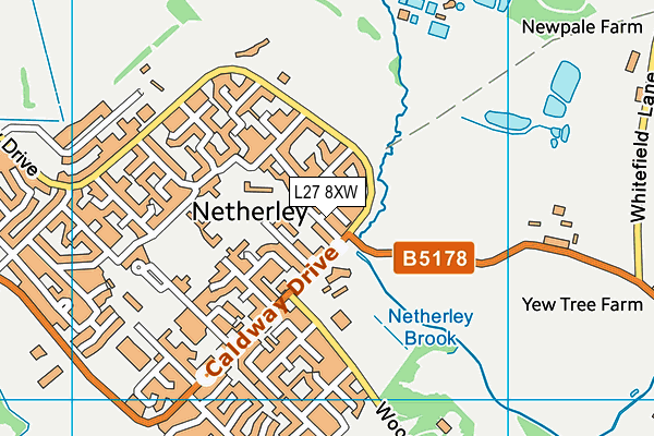 L27 8XW map - OS VectorMap District (Ordnance Survey)