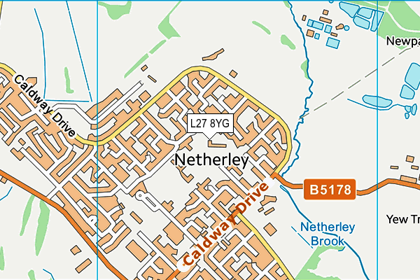 L27 8YG map - OS VectorMap District (Ordnance Survey)