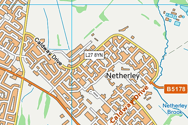 L27 8YN map - OS VectorMap District (Ordnance Survey)