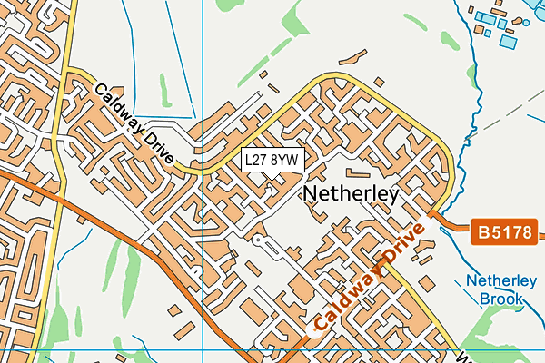 L27 8YW map - OS VectorMap District (Ordnance Survey)