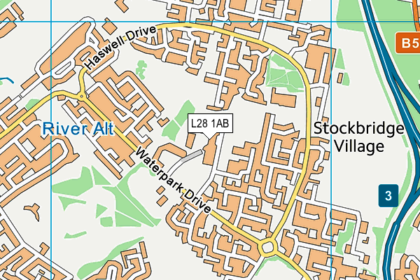 Stockbridge Village Neighbourhood Centre map (L28 1AB) - OS VectorMap District (Ordnance Survey)