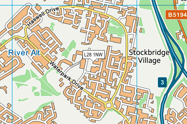 L28 1NW map - OS VectorMap District (Ordnance Survey)