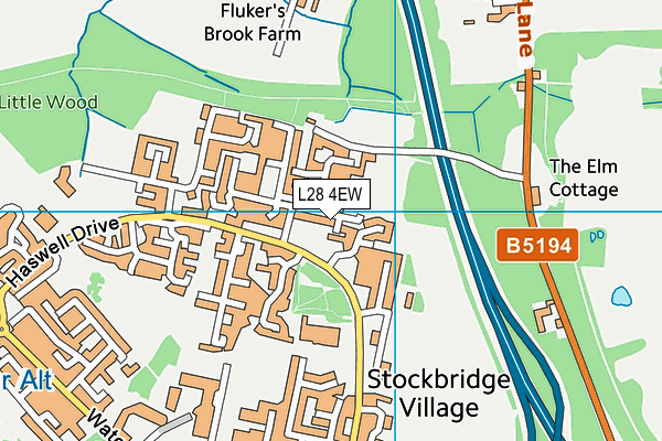 L28 4EW map - OS VectorMap District (Ordnance Survey)