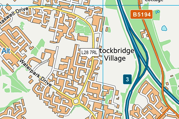 L28 7RL map - OS VectorMap District (Ordnance Survey)