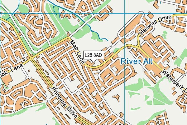 L28 8AD map - OS VectorMap District (Ordnance Survey)