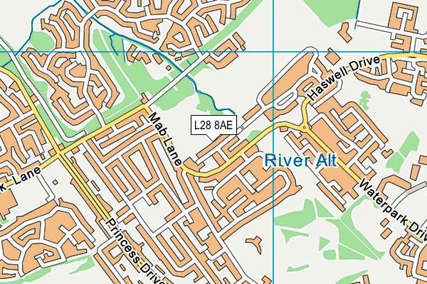 L28 8AE map - OS VectorMap District (Ordnance Survey)