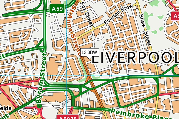 L3 3DW map - OS VectorMap District (Ordnance Survey)