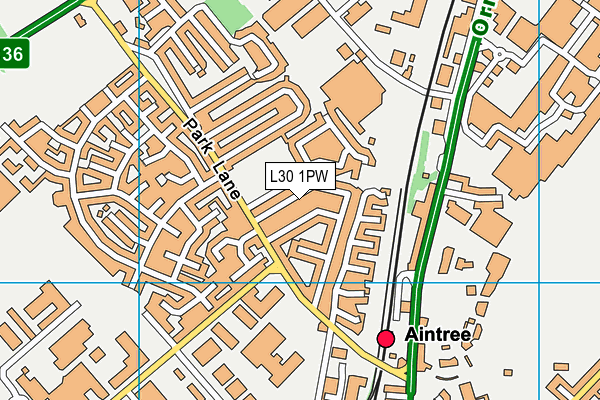 L30 1PW map - OS VectorMap District (Ordnance Survey)