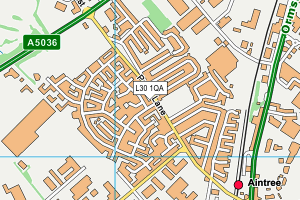 Everton Fc Youth Development Centre (Closed) map (L30 1QA) - OS VectorMap District (Ordnance Survey)