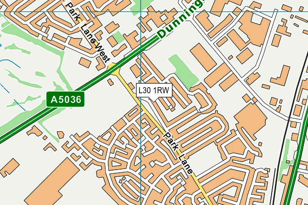 L30 1RW map - OS VectorMap District (Ordnance Survey)