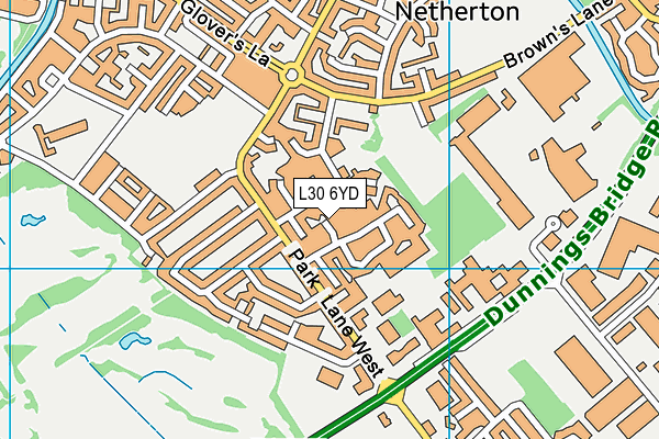 L30 6YD map - OS VectorMap District (Ordnance Survey)
