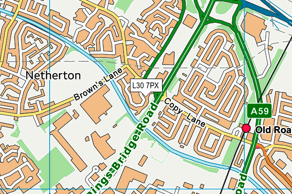 L30 7PX map - OS VectorMap District (Ordnance Survey)