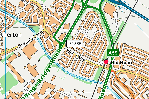 L30 8RE map - OS VectorMap District (Ordnance Survey)