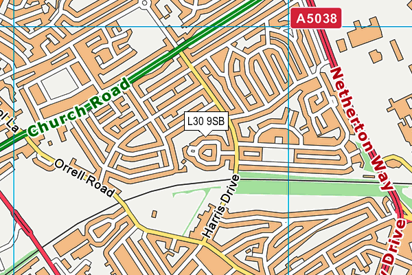 L30 9SB map - OS VectorMap District (Ordnance Survey)