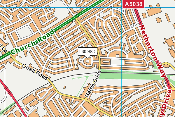 L30 9SD map - OS VectorMap District (Ordnance Survey)
