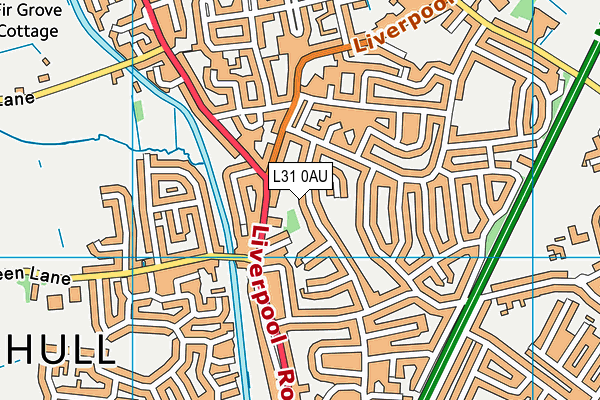 L31 0AU map - OS VectorMap District (Ordnance Survey)