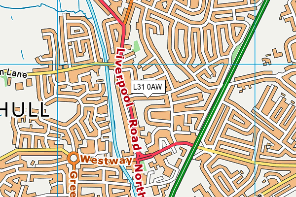 L31 0AW map - OS VectorMap District (Ordnance Survey)