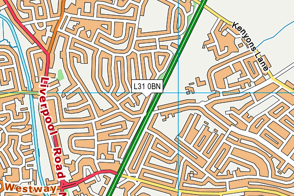 L31 0BN map - OS VectorMap District (Ordnance Survey)