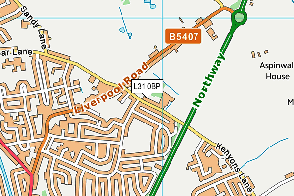L31 0BP map - OS VectorMap District (Ordnance Survey)