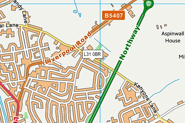 L31 0BR map - OS VectorMap District (Ordnance Survey)