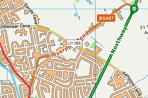 L31 0BS map - OS VectorMap District (Ordnance Survey)