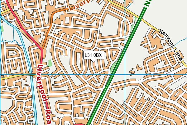 L31 0BX map - OS VectorMap District (Ordnance Survey)