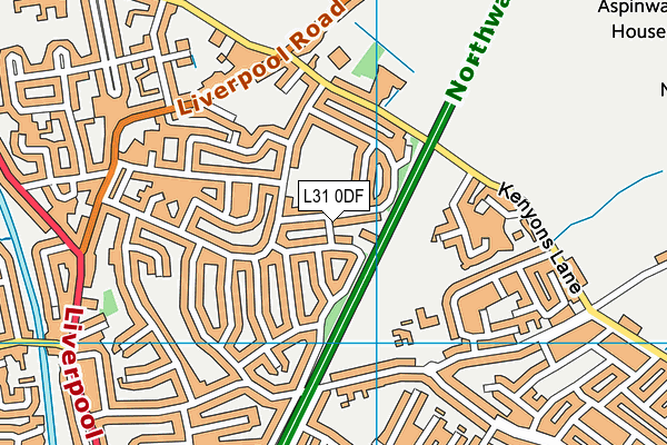 L31 0DF map - OS VectorMap District (Ordnance Survey)