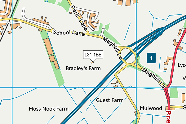 L31 1BE map - OS VectorMap District (Ordnance Survey)