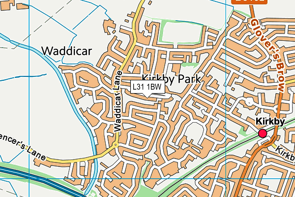 L31 1BW map - OS VectorMap District (Ordnance Survey)