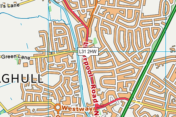 L31 2HW map - OS VectorMap District (Ordnance Survey)