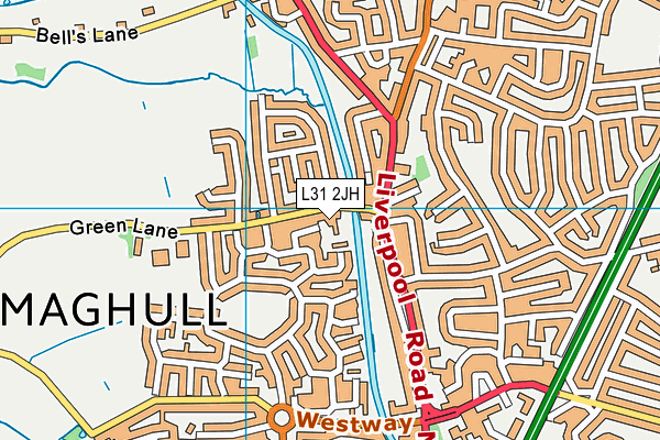 Maghull Community Association map (L31 2JH) - OS VectorMap District (Ordnance Survey)