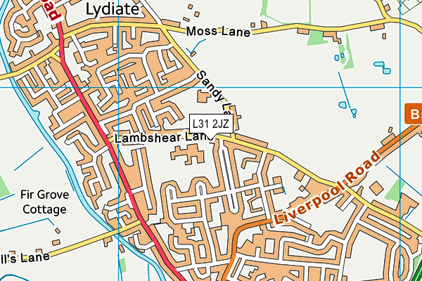 Lydiate Primary School map (L31 2JZ) - OS VectorMap District (Ordnance Survey)