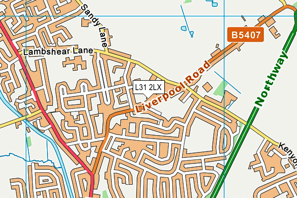 L31 2LX map - OS VectorMap District (Ordnance Survey)