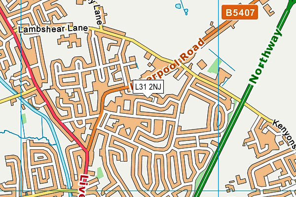 L31 2NJ map - OS VectorMap District (Ordnance Survey)