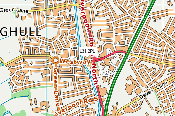 L31 2PL map - OS VectorMap District (Ordnance Survey)